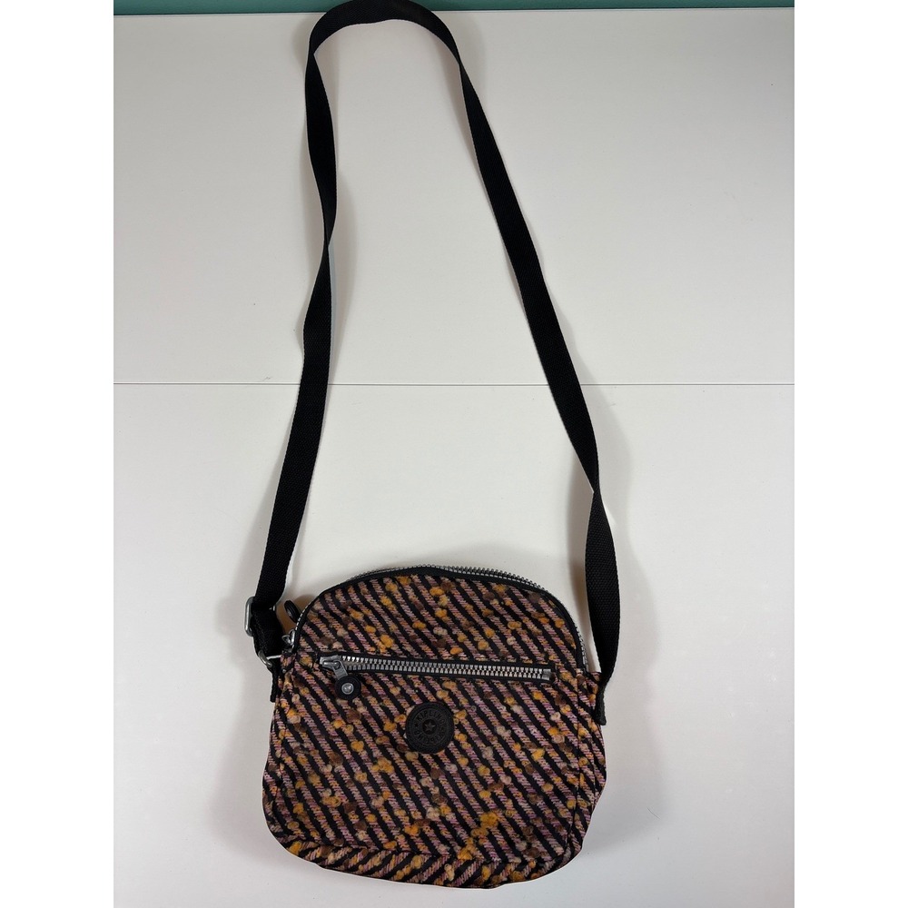 Kipling Chevron Print Nylon Crossbody Bag Travel Festival Purse